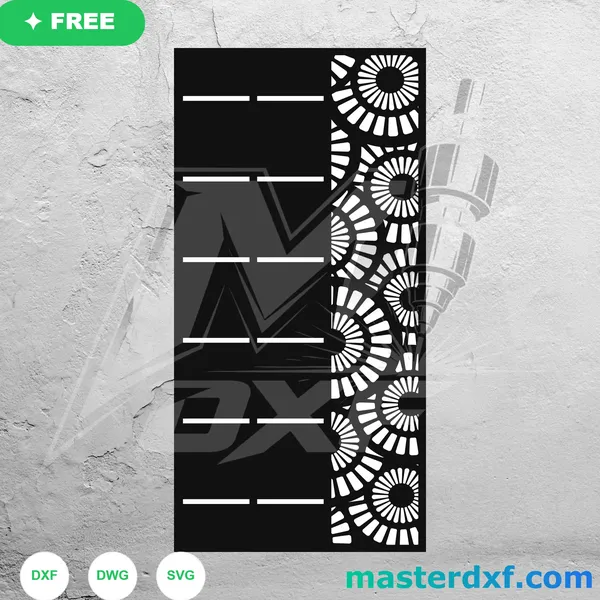 Sunburst Circle Address Plaque Free DXF File DXF File